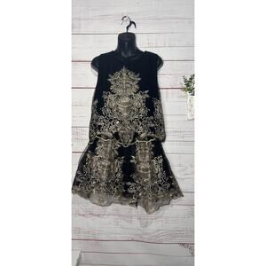 New With Tags Women’s Ark & Co 2 Piece Gold & Black Formal Top & Skirt Set